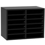 VEVOR Organisateur De Bureau En Bois 52x30,5x41cm 12 Compartiments Étagère Amovible Noir