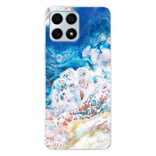 Coque en silicone imprimée compatible Huawei Honor X8A Marbre océan