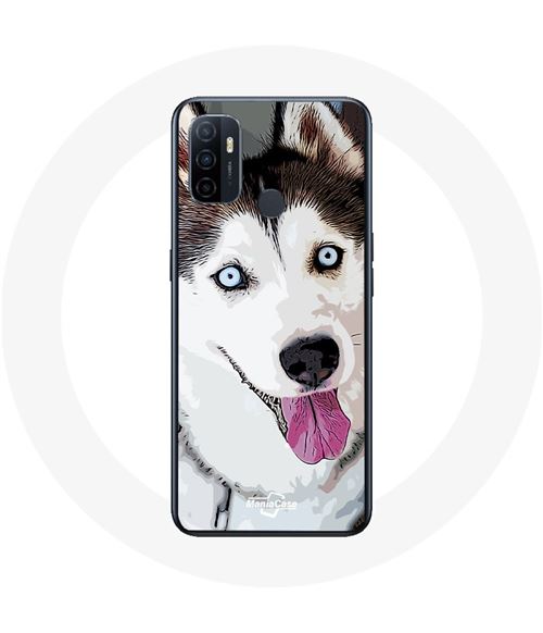 Coque Oppo A53 Husky Blanc de Sibérie Yeux Bleus Maniacase