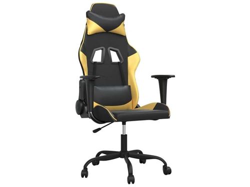 Chaise gaming Vidaxl H. 120.5 cm non pliable en metal interieur noir