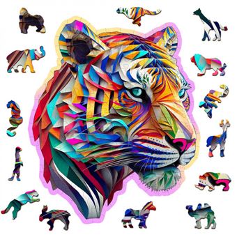 Puzzle bois - wooden city - tigre m (150 pcs)