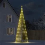 vidaXL Sapin de Noël à LED 1544 LED blanc chaud 500 cm, décoration de Noël, lumière LED, lumière de Noël extérieure, cône de 358072