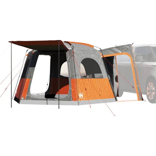Non Communiqué Noir Tente De Voiture 4 Personnes Gris Et Orange Imperméable