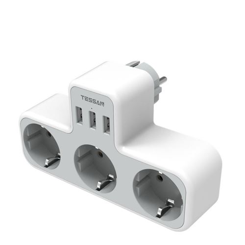 Acheter TESSAN – tour d'alimentation multi-prises avec 3 USB, câble  d'extension rétractable de 2M, prise électrique EU KR, pour le bureau et la  maison