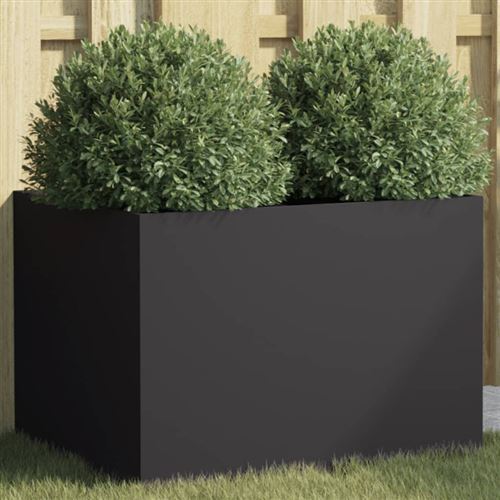vidaXL - Jardinière - Acier - Noir - 62x47x46 cm - Image 3