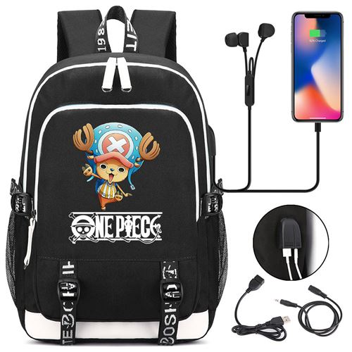 Sac à dos college One Piece avec port de chargement 44*15*30cm Choba - Noir