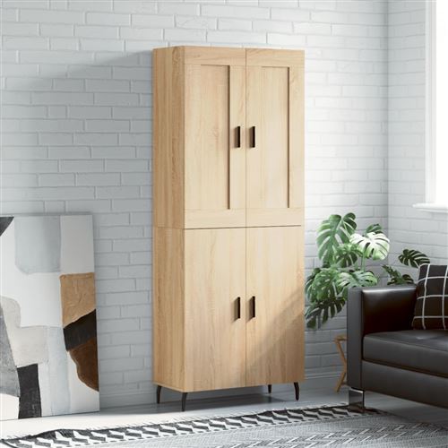 Non Communiqué Marron Vidaxl Buffet Haut, Armoire De Rangement Avec Pieds, Meuble De Rangement, Organisateur Salon Salle De Séjour, Chêne Sonoma Bois D'ingénierie
