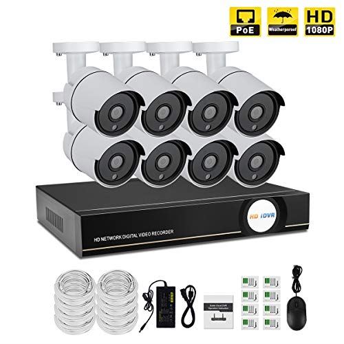 Non Communiqué Blanc Caméra De Surveillance Aottom H.265 8Ch Kit Intérieur Extérieur Wi-Fi Sans Fil Vision Nocturne Détection De Mouvement Étanche