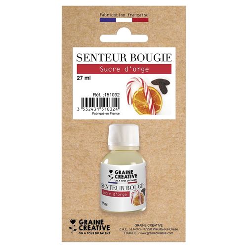 Parfum pour bougie 27 ml senteur sucre d'orge - Création bougie - Achat &  prix