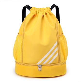 100PCS Sac à Dos Cordon Sac de Sport Unisexe Jaune en nylon pour Enfants Femmes Hommes Gym Yoga Ecole Natation Plage Voyage la Natation Surf randonnée - 1