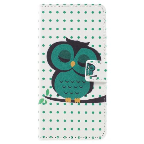 Etui en PU  avec support magnétique hibou couchage pour votre Samsung Galaxy A5 (2018)