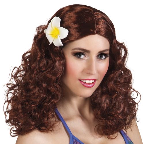 Boland perruque Leilani avec fleur dames marron