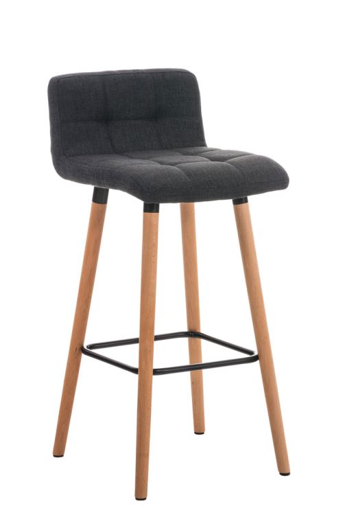 CLP Tabouret de bar Lincoln rev&ecirc;tement tissu , Gris fonc&eacute;