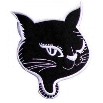 Gros Patch Tete De Chat Dos Veste Pinup Rockab Ecusson 23cm Pin S Et Badge A La Fnac