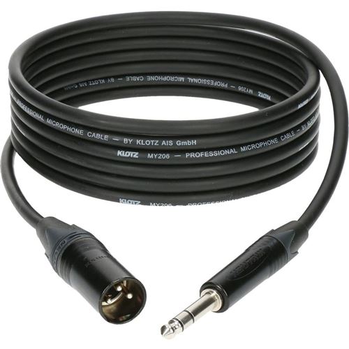 Klotz M1MS1B0200 câble de signal XLR/M vers 6.35mm Jack/S 2 mètres