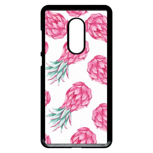 Coque Xiaomi Redmi Note 4 Ananas Rose Fond Blanc