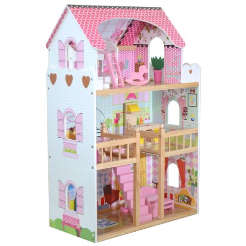 Goki maison de poupée Bois 3 étages maison poupée Jouet pour à cintrer Poupées famille