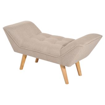 Banc Banquette Capitonne Moderne Accourdoirs Courbes Tres Confortable Tabouret 117l X 46l X 55h Cm Beige Achat Prix Fnac