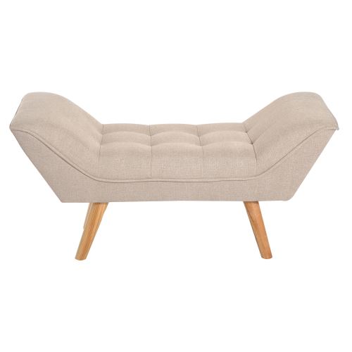 Banc Banquette Capitonne Moderne Accourdoirs Courbes Tres Confortable Tabouret 117l X 46l X 55h Cm Beige Achat Prix Fnac