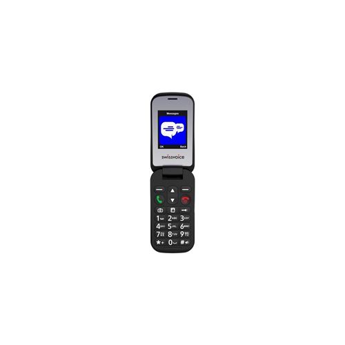 Swissvoice S24 - Téléphone mobile - microSDHC slot - GSM - 320 x 240 pixels - TFT - 0,3 MP - noir