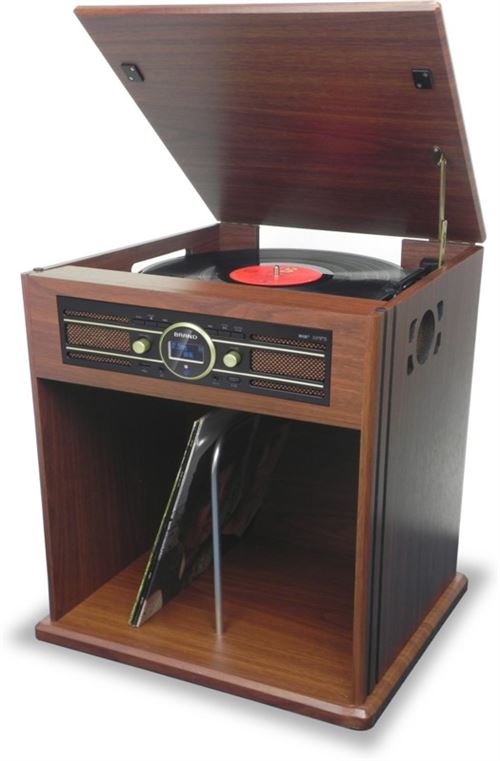 Tourne-disque 33/45 tours Vintage avec support range vinyles TD104