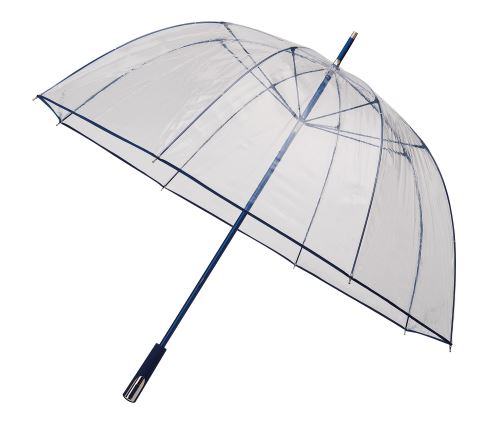 Falcone parapluie dôme à ouverture manuelle 111 cm transparent / bleu foncé