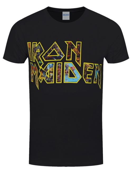 Iron Maiden T-Shirt Eddie Logo Album Art Homme Noir - Taille XL