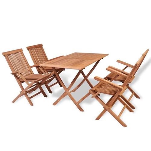 VIDAXL - Salon de jardin - Bois - 5 personnes - 5 pièces - Image 2