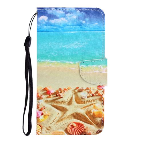 Etui en PU impression de motifs avec support plage pour votre Samsung Galaxy A81/Note 10 Lite