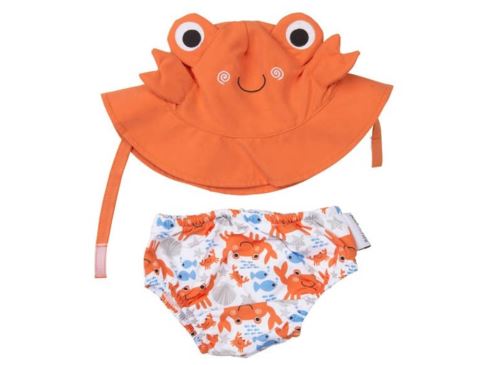 Zoocchini Maillot/Chapeau Motif Crabe 3-6 Mois