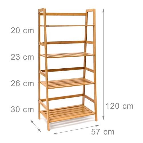 Armoire étagère meuble salle de bain multifocntion en bambou 120 cm