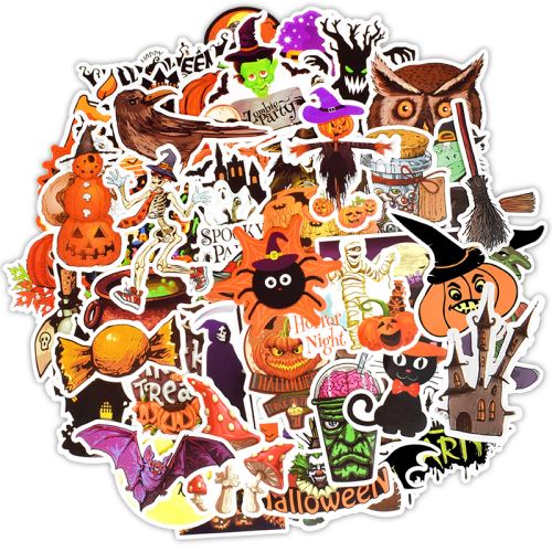 50 pieces Stickers pour décoration des bagages/des chambres - Halloween
