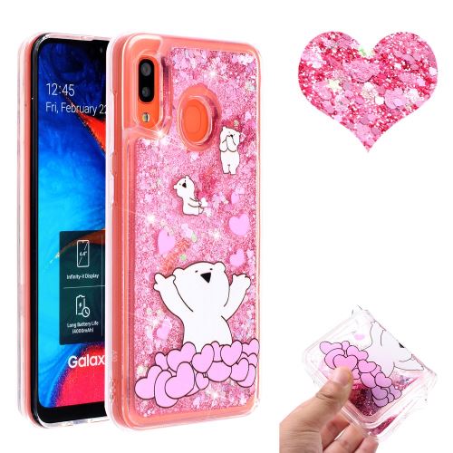 Coque en TPU sables mouvants ours et coeur pour votre Samsung Galaxy A40