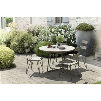 Salon De Jardin Bois En Teck Teinte Comprenant 1 Table A Manger