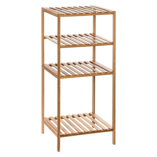 Etagère 4 niveaux salle bain Varia naturel bambou