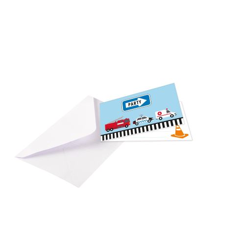 Amscan invitations Sur la route papier bleu 8 pièces