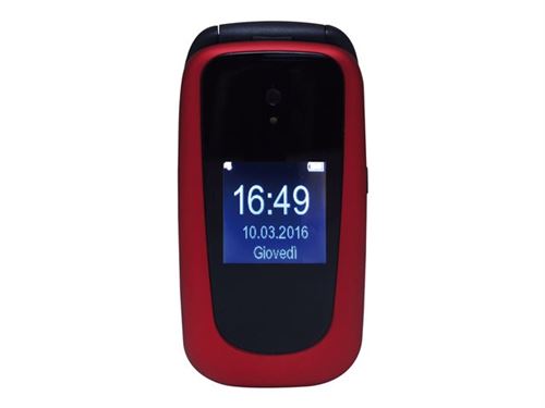 M Mobile Easy Phone Facile Duo - Téléphone mobile - microSD slot - 240 x 300 pixels - 2 MP - rouge