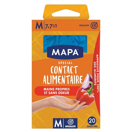 MAPA Boite de 20 Gants Fins Contact alimentaire - M-7/7.5