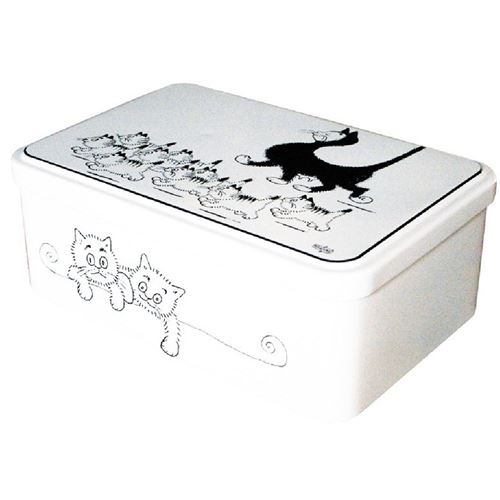 Boite rectangulaire métallique Les chats par Dubout