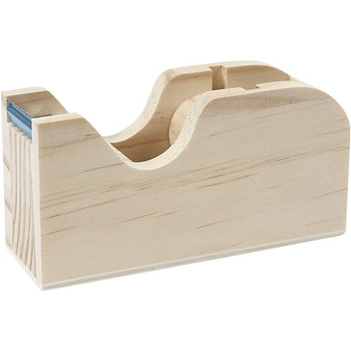 Creotime porte-bande adhésive 11 cm de bois naturel