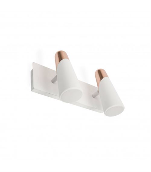 Double applique cuivre Lao LED L25 cm - Blanc