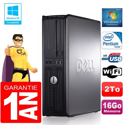 Pc dell 780 dt intel e5300 ram 16go disque 2 to graveur dvd wifi w7 État correct - Dell reconditionné disponible sur Fnac