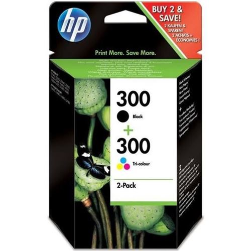 HP 300 - 2 - zwart, driekleur op verfbasis - origineel - inktcartridge