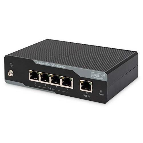 Digitus DN-95125 Extenseur Gigabit PoE+ 4 Ports 1 Port 60 W Sortie 4 Ports 30 W