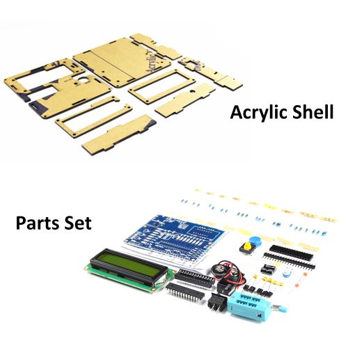 Testeur de transistor,Transistor Testeur DIY Kit Multifonctionnel R/ésistance Condensateur Triode Mesure /électronique avec Shell Acrylique et Pi/èces Set