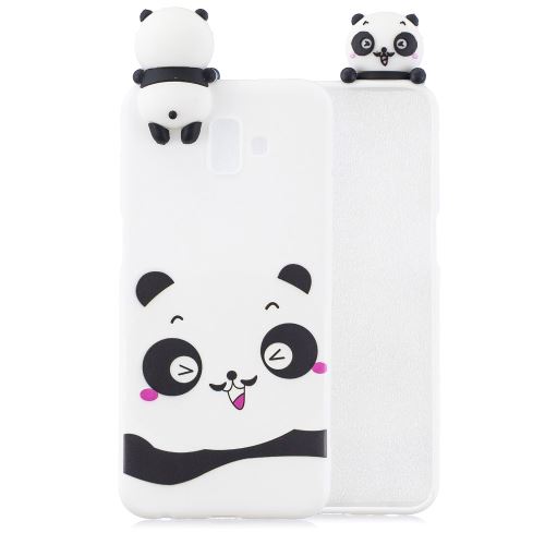 Coque en TPU impression de motifs de poupées mignonnes en 3D panda pour votre Samsung Galaxy J6 Plus