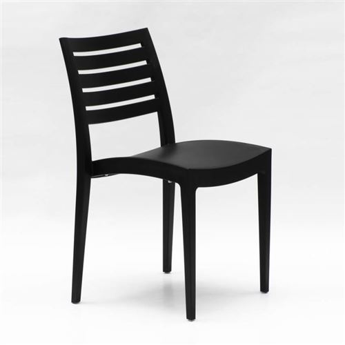 24 Chaises Firenze Grand Soleil polypropylène restaurant promo offre stock, Couleur: Noir