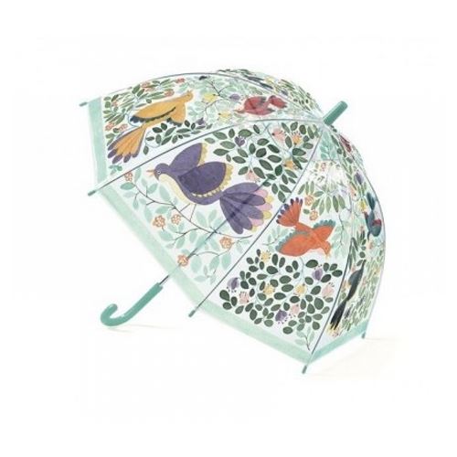Djeco Beige Parapluie Fleurs Et Oiseaux Plastique Illustre