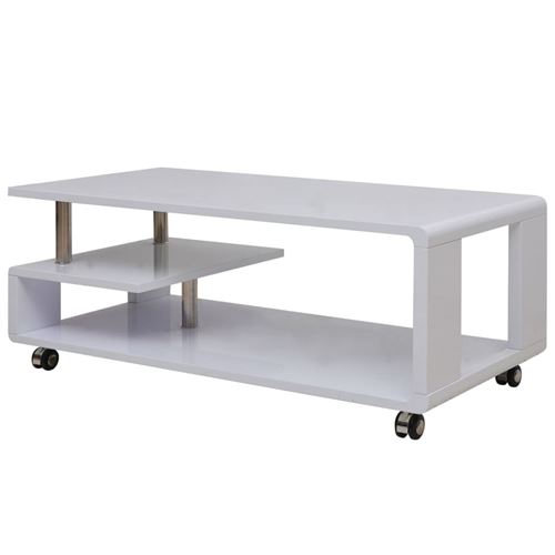 vidaXL Table basse brillante Blanc