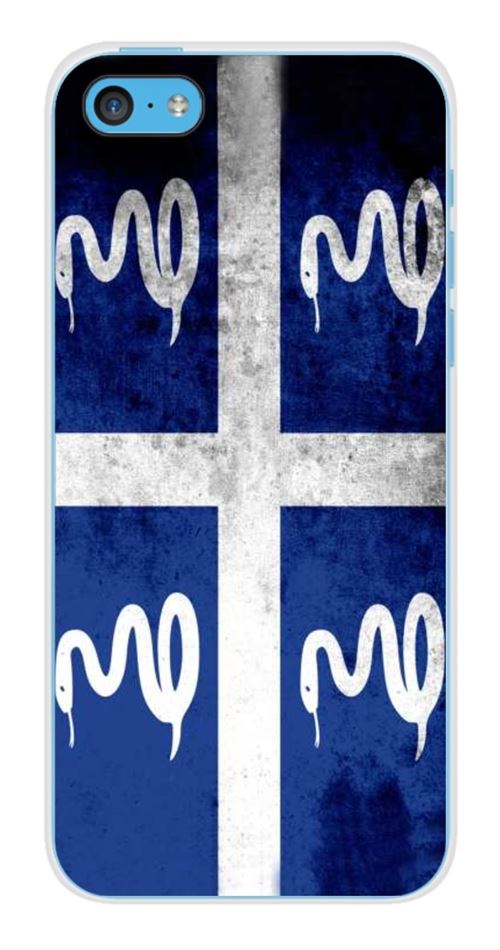 Coque en silicone imprimée compatible Apple iPhone 5C Drapeau Martinique